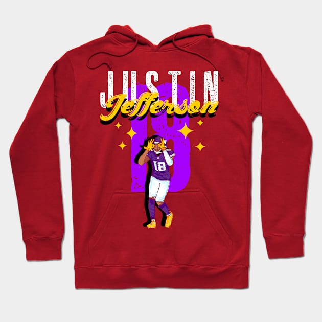 Justin Jefferson 18 - Minnesota Vikings Hoodie by Mic jr